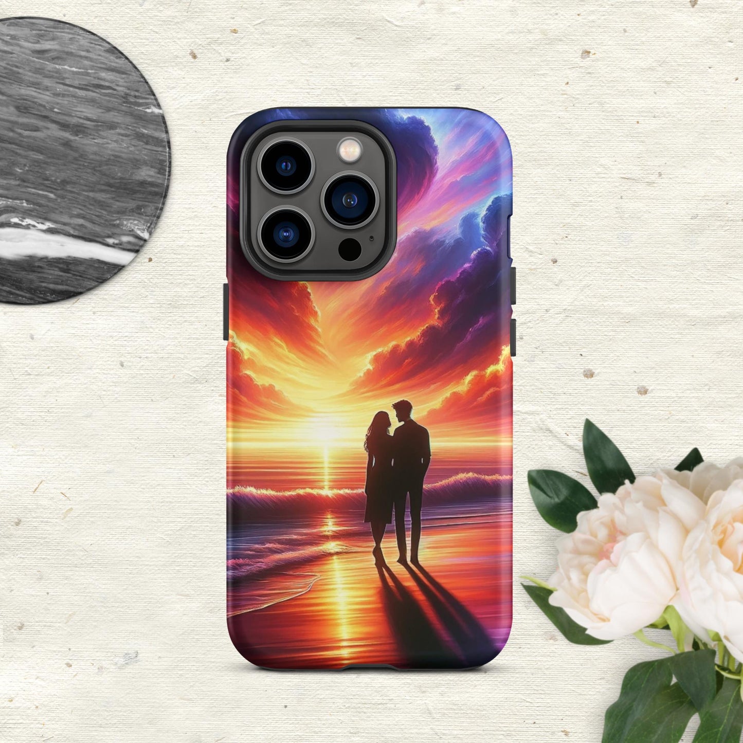 The Hologram Hook Up Matte / iPhone 13 Pro Lovers Sunset Tough Case for iPhone®