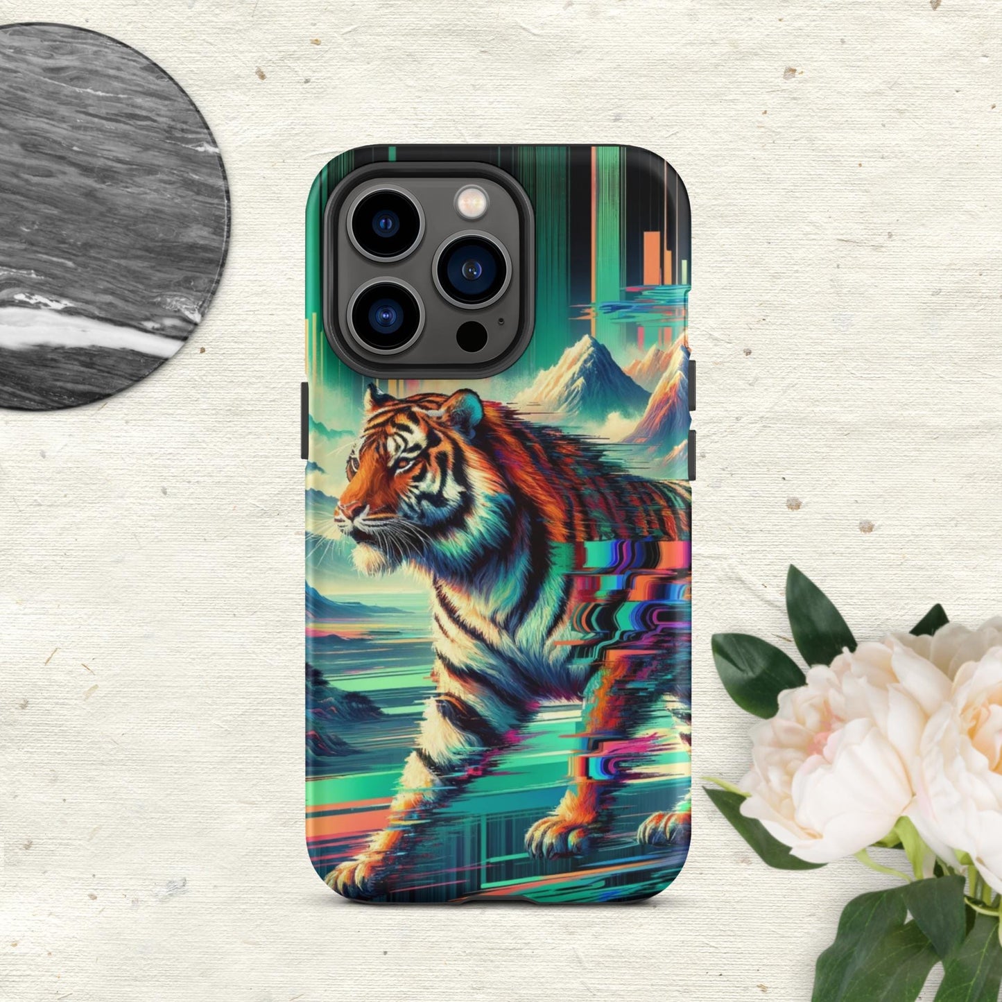 The Hologram Hook Up Matte / iPhone 13 Pro Tiger Glitch Tough Case for iPhone®