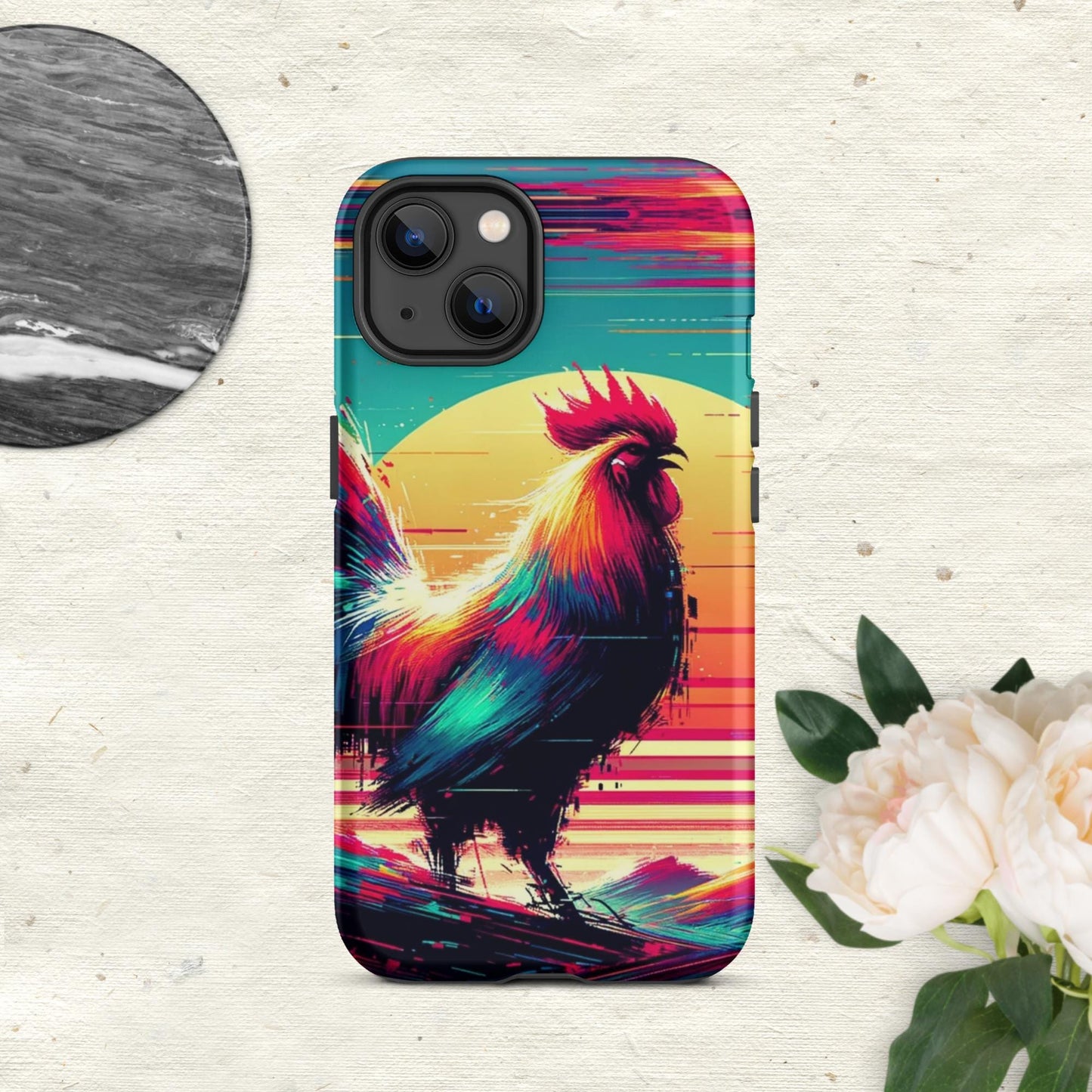 The Hologram Hook Up Matte / iPhone 13 Rooster Glitch Tough Case for iPhone®