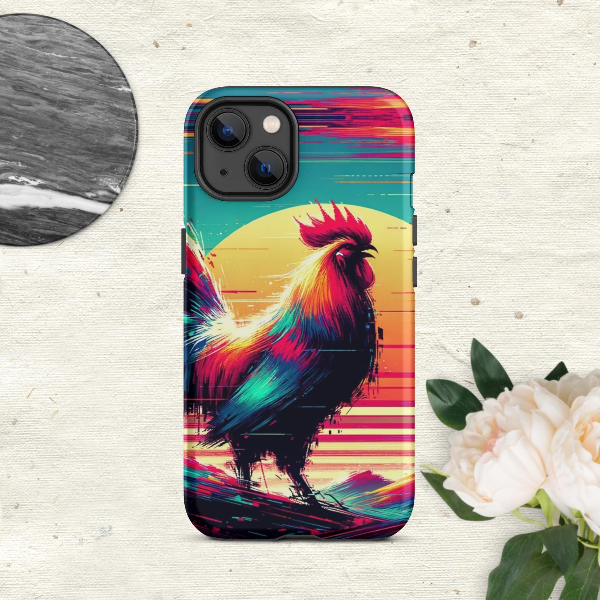 The Hologram Hook Up Matte / iPhone 13 Rooster Glitch Tough Case for iPhone®