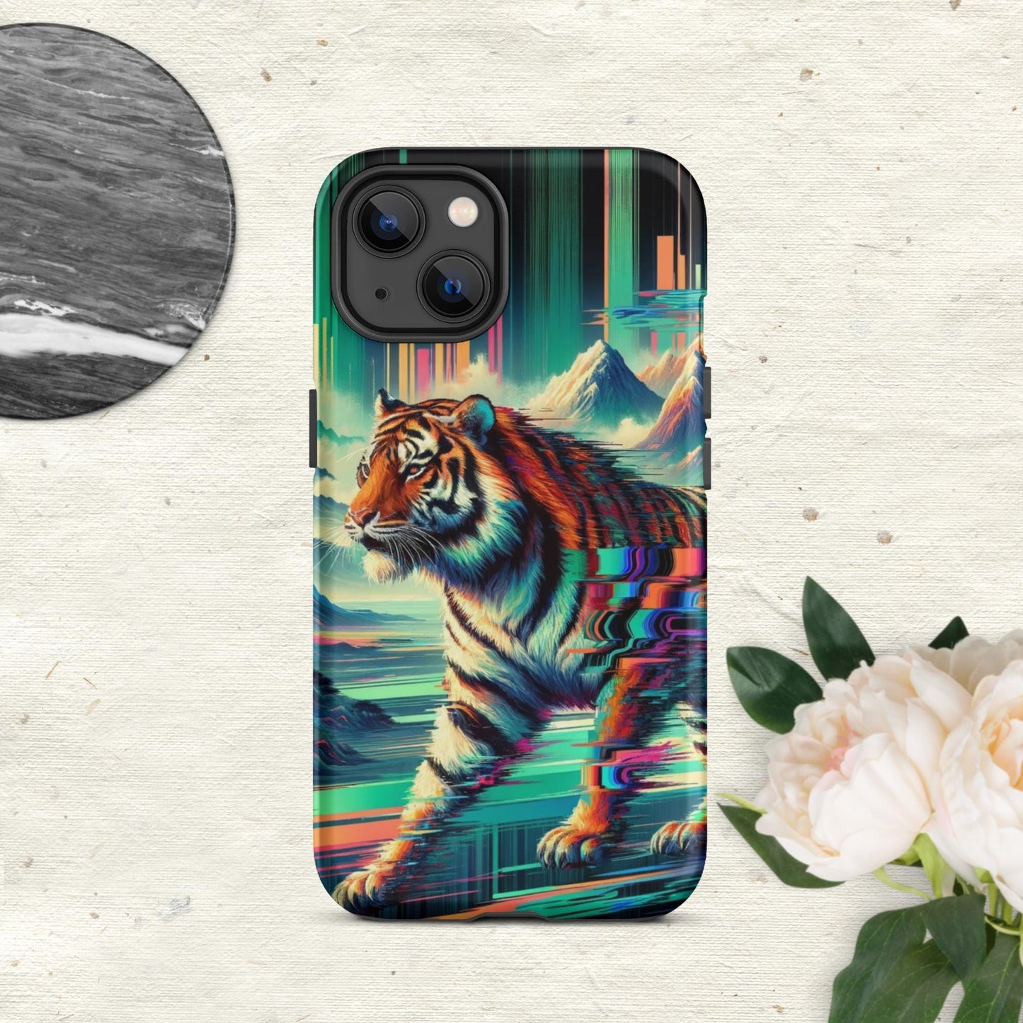 The Hologram Hook Up Matte / iPhone 13 Tiger Glitch Tough Case for iPhone®