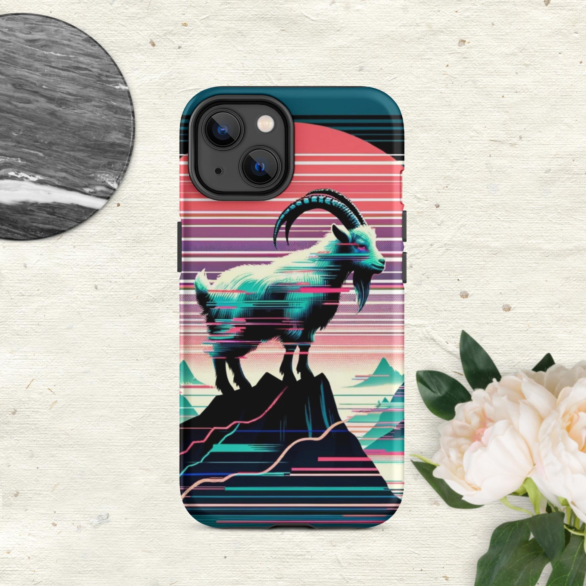 The Hologram Hook Up Matte / iPhone 14 Goat Glitch Tough Case for iPhone®