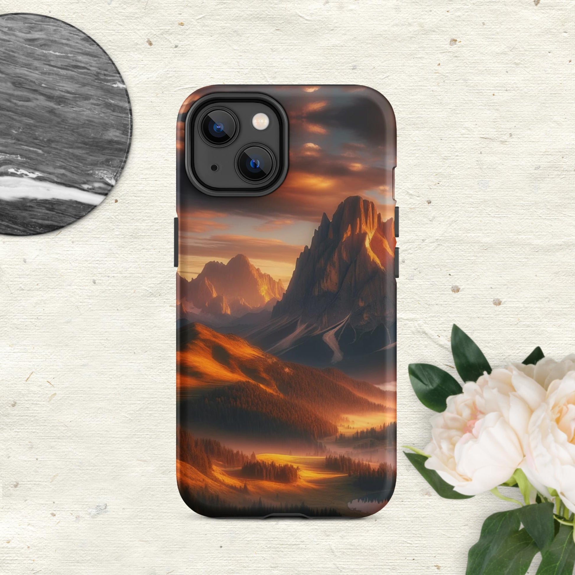 The Hologram Hook Up Matte / iPhone 14 Mountain Sunset Tough Case for iPhone®