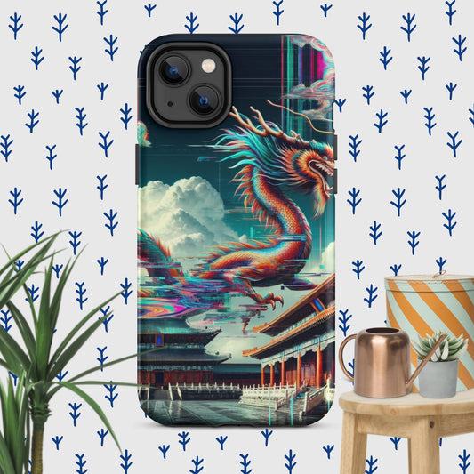 The Hologram Hook Up Matte / iPhone 14 Plus Dragon Glitch Tough Case for iPhone®