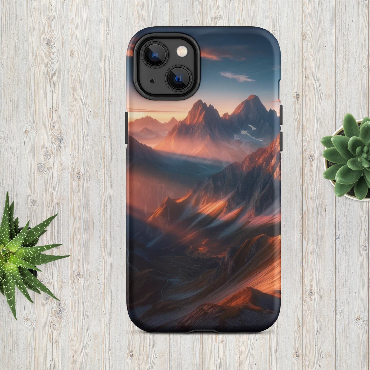 The Hologram Hook Up Matte / iPhone 14 Plus Mountain Mornings Tough Case for iPhone®