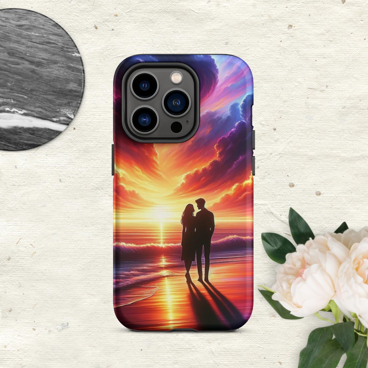 The Hologram Hook Up Matte / iPhone 14 Pro Lovers Sunset Tough Case for iPhone®
