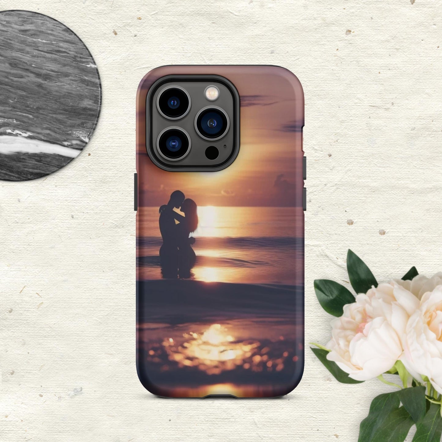 The Hologram Hook Up Matte / iPhone 14 Pro Sunset Love Tough Case for iPhone®