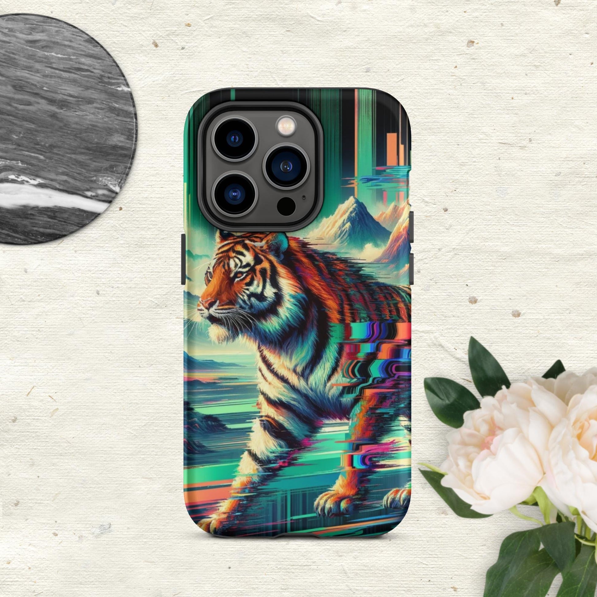 The Hologram Hook Up Matte / iPhone 14 Pro Tiger Glitch Tough Case for iPhone®