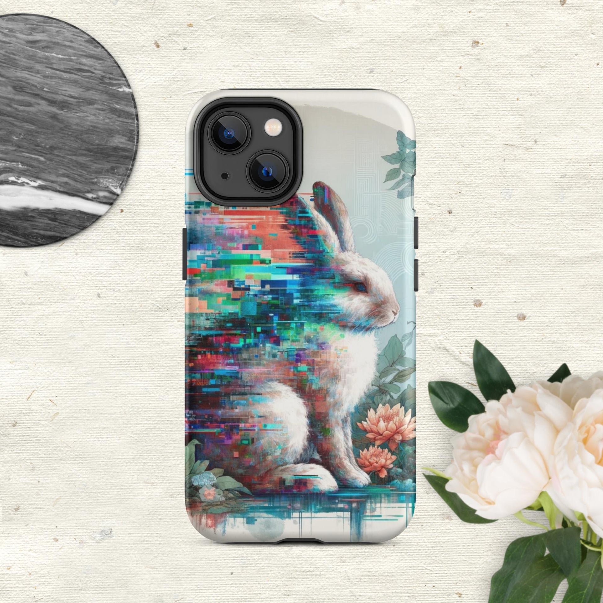 The Hologram Hook Up Matte / iPhone 14 Rabbit Glitch Tough Case for iPhone®