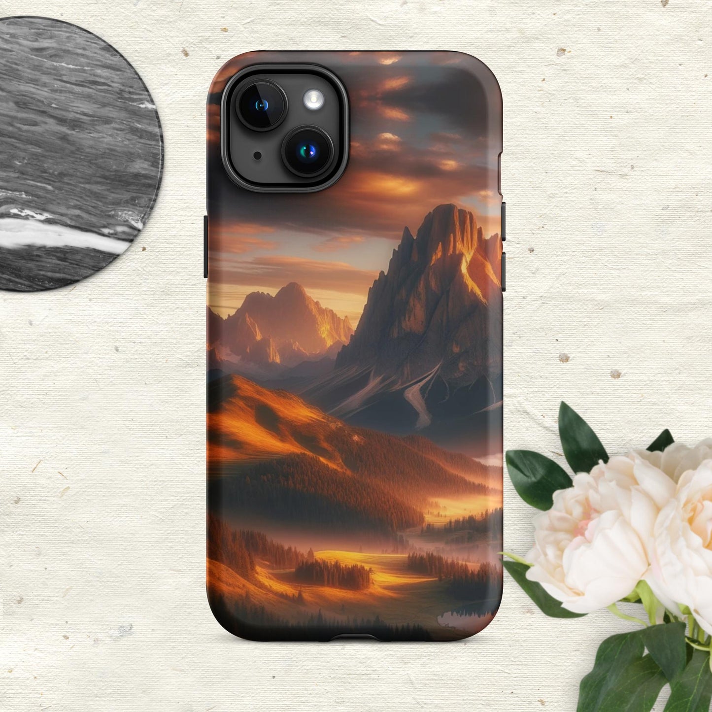 The Hologram Hook Up Matte / iPhone 15 Plus Mountain Sunset Tough Case for iPhone®