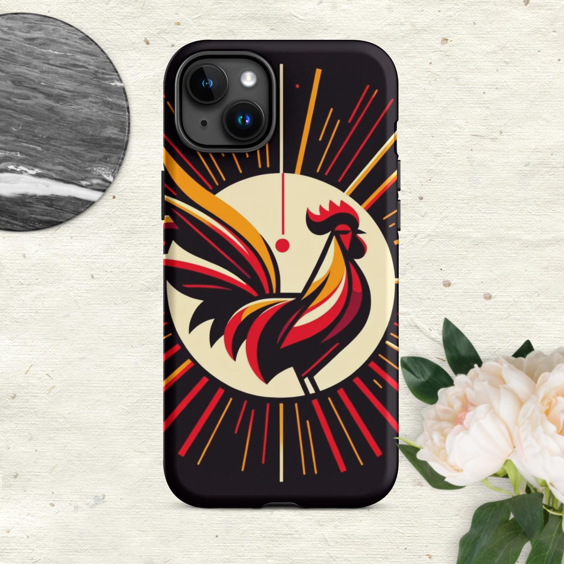 The Hologram Hook Up Matte / iPhone 15 Plus Rooster Icon Tough Case for iPhone®