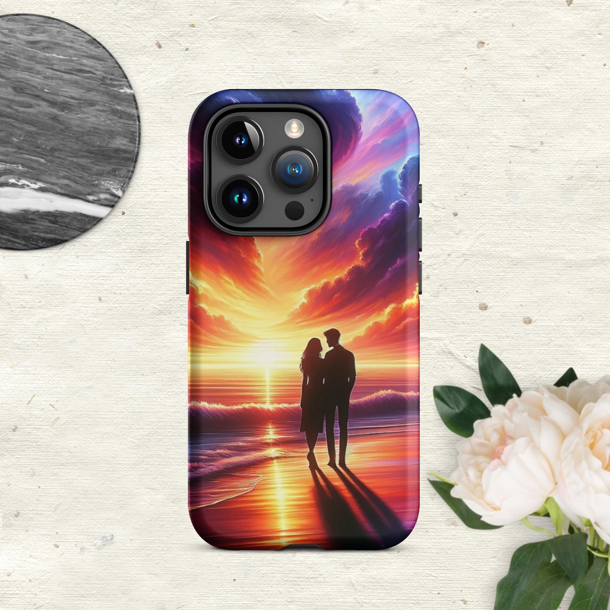 The Hologram Hook Up Matte / iPhone 15 Pro Lovers Sunset Tough Case for iPhone®