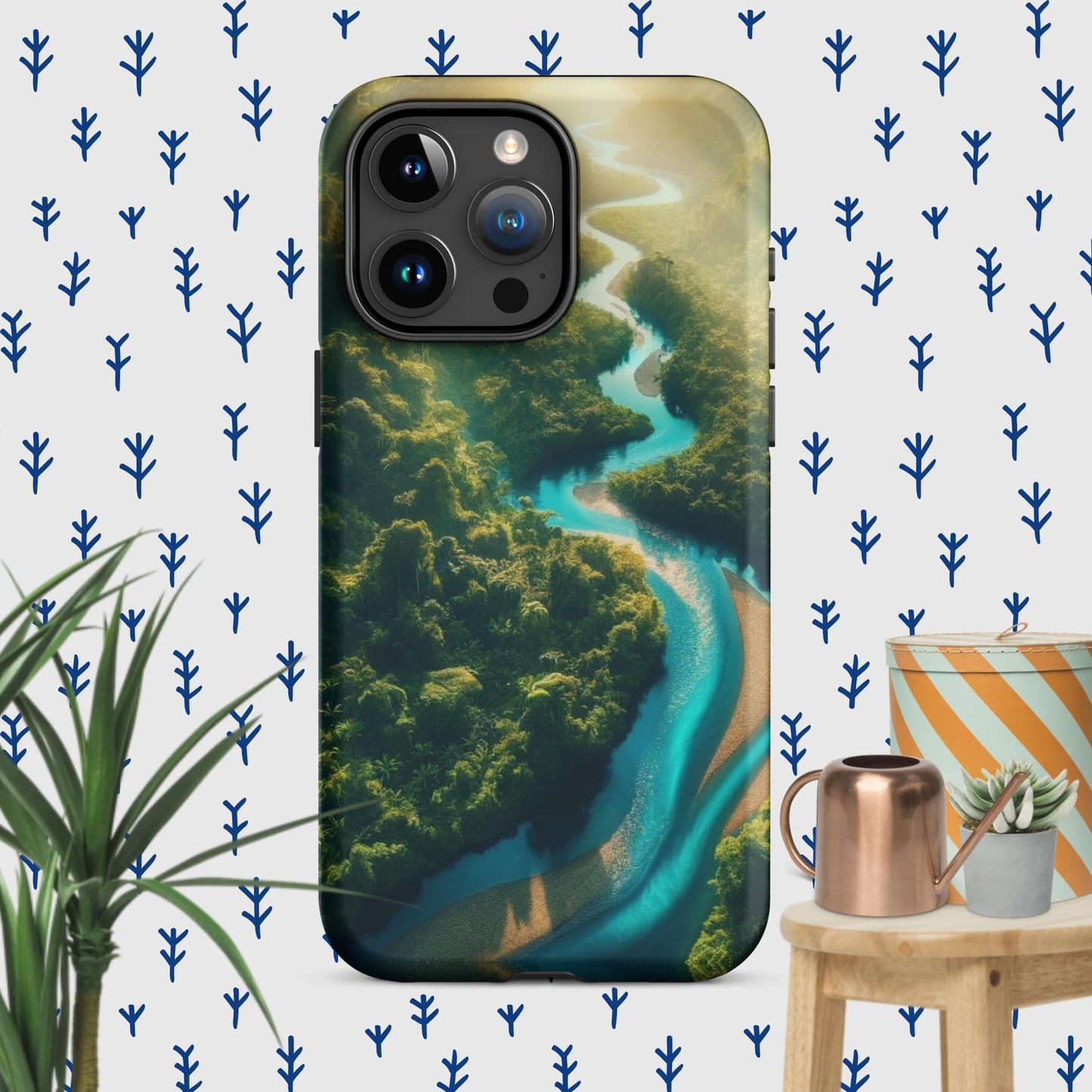 The Hologram Hook Up Matte / iPhone 15 Pro Max Rainforest River Tough Case for iPhone®