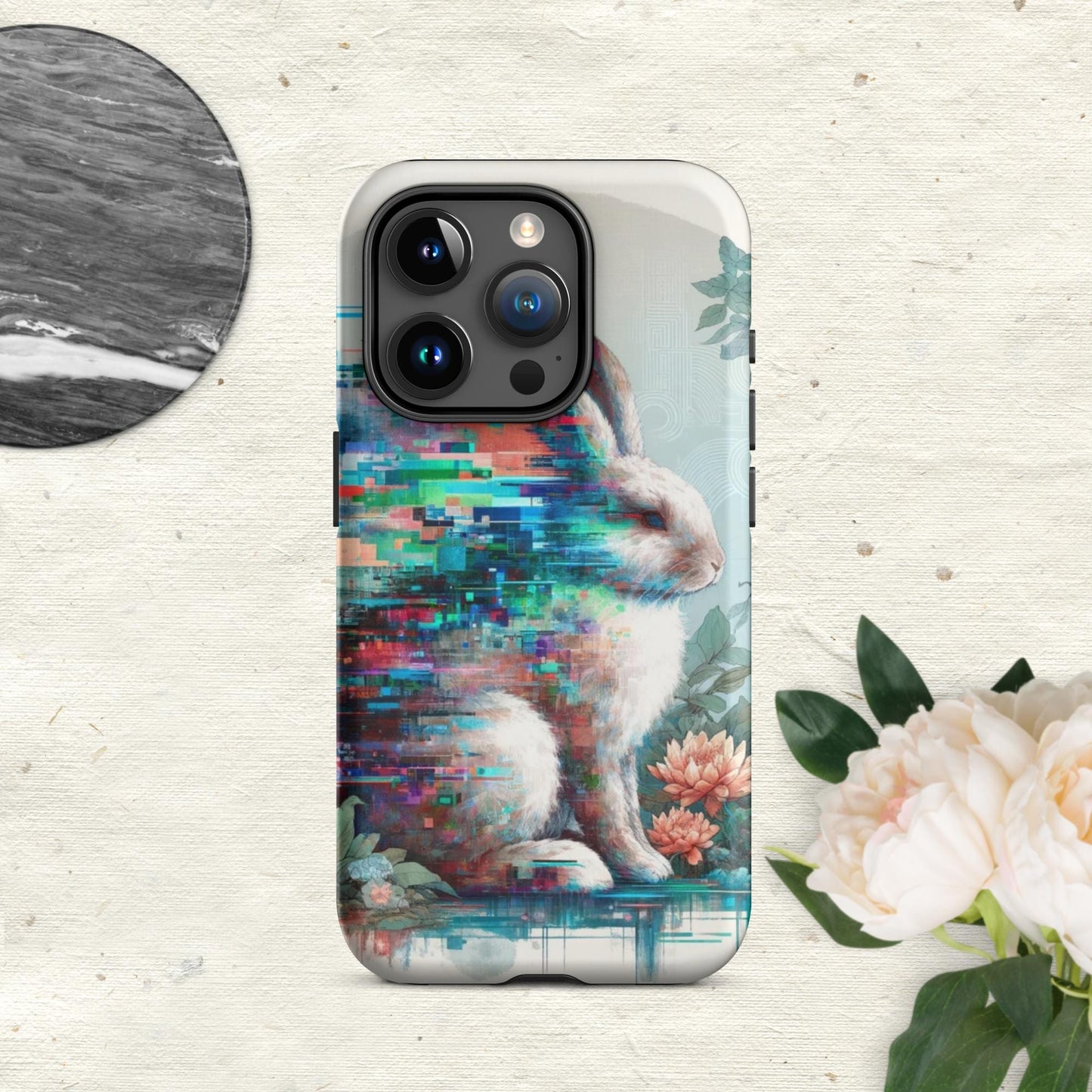 The Hologram Hook Up Matte / iPhone 15 Pro Rabbit Glitch Tough Case for iPhone®