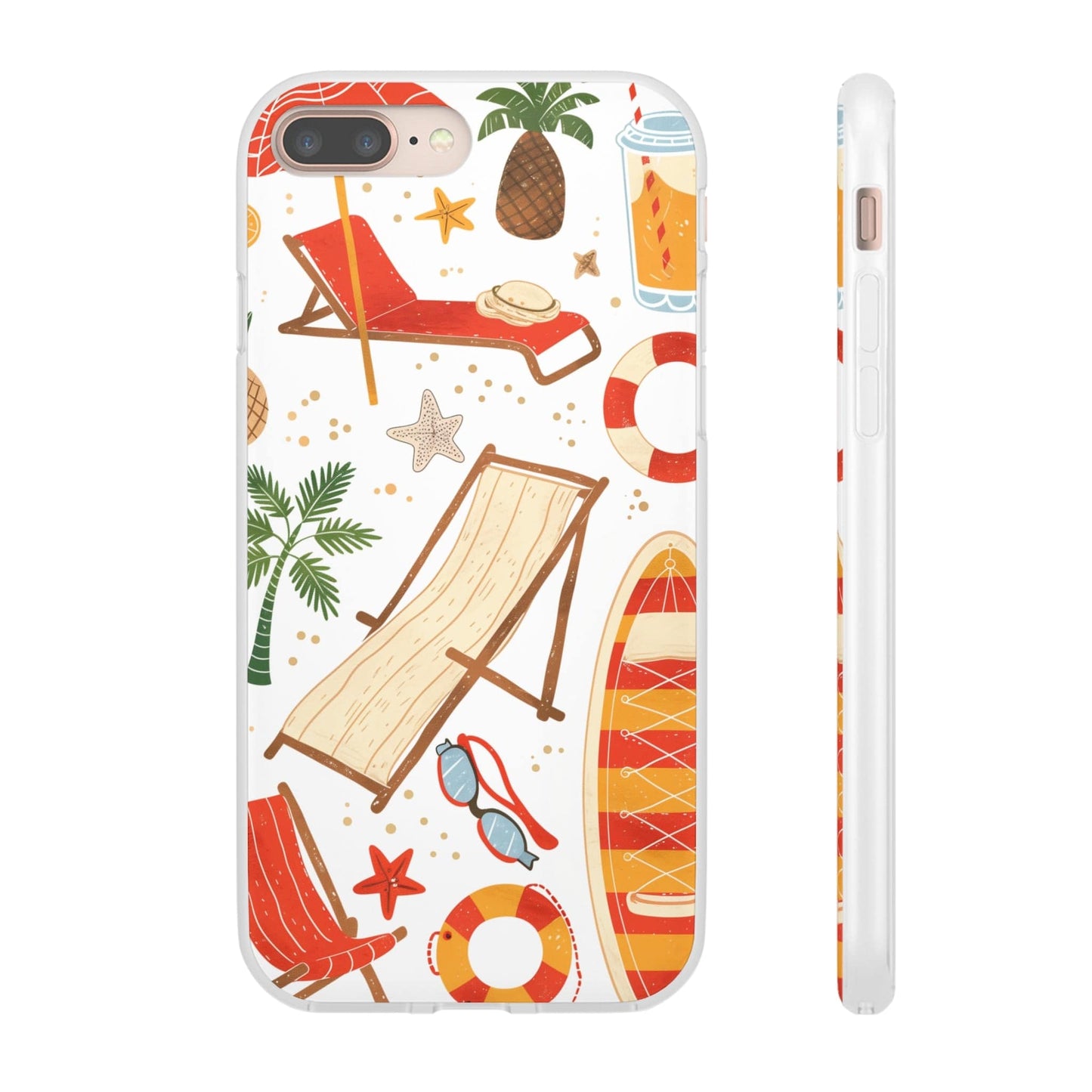 Printify Phone Case Clip Art Summer 4 Vibes Flexi Cases