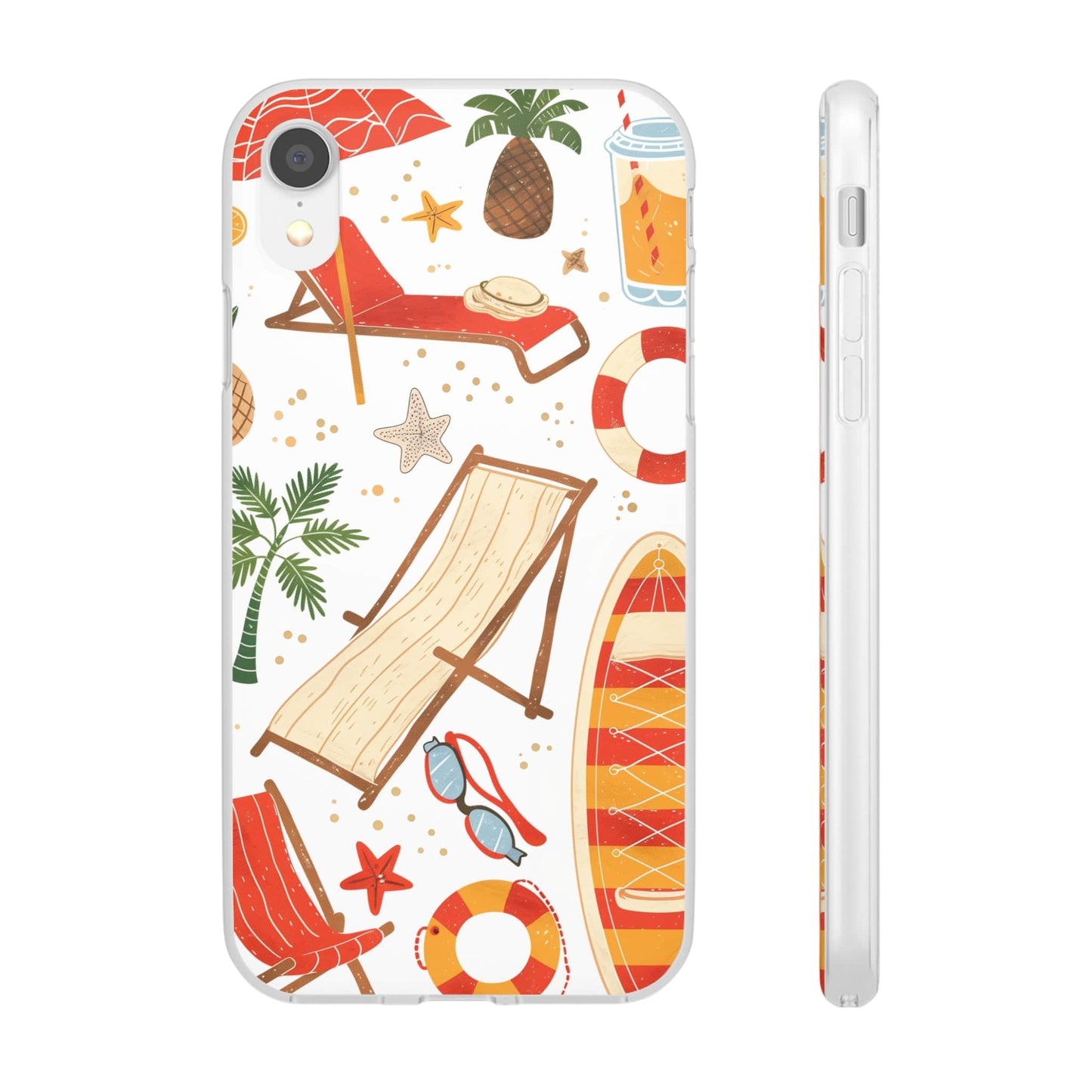 Printify Phone Case Clip Art Summer 4 Vibes Flexi Cases