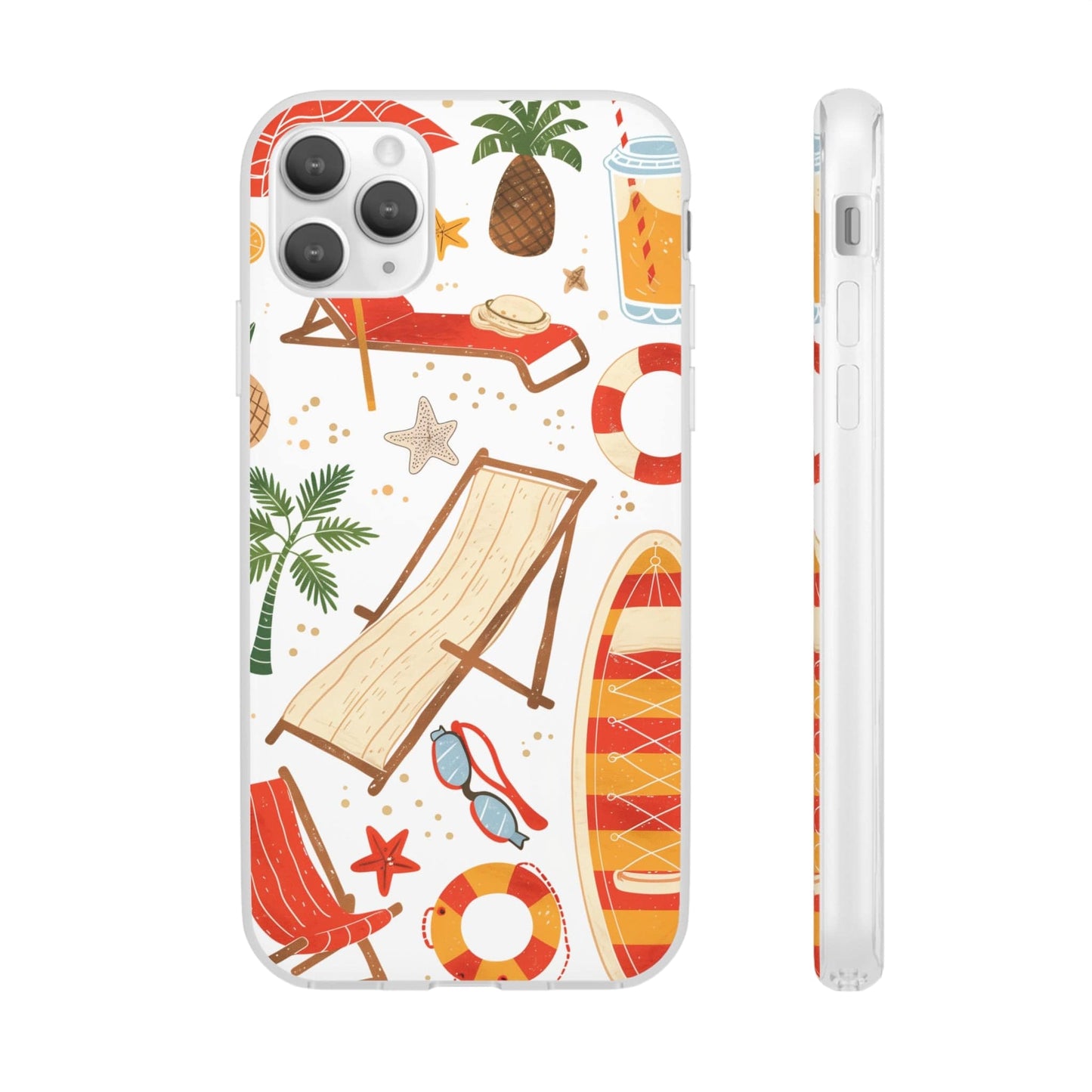 Printify Phone Case Clip Art Summer 4 Vibes Flexi Cases