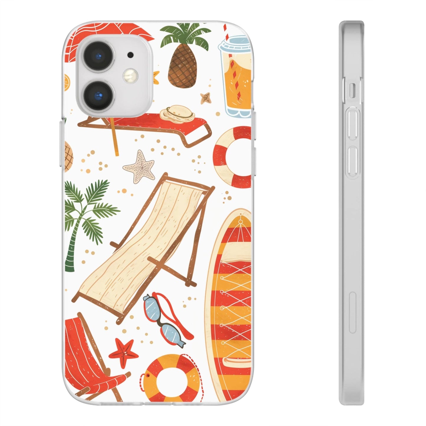 Printify Phone Case Clip Art Summer 4 Vibes Flexi Cases