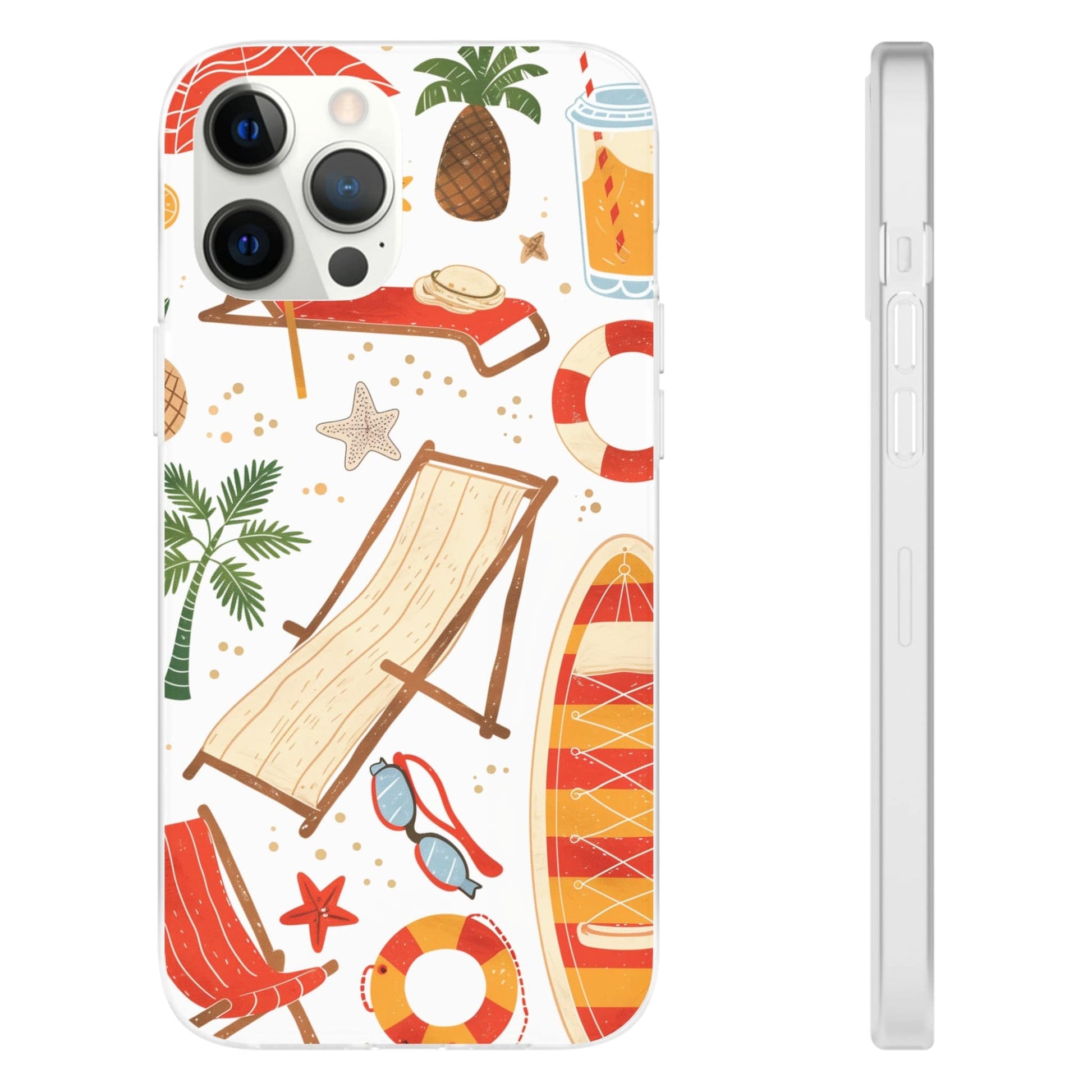 Printify Phone Case Clip Art Summer 4 Vibes Flexi Cases