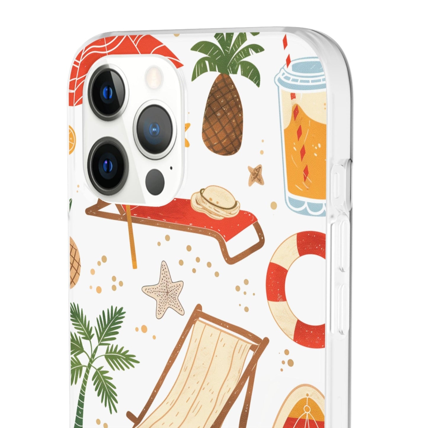 Printify Phone Case Clip Art Summer 4 Vibes Flexi Cases