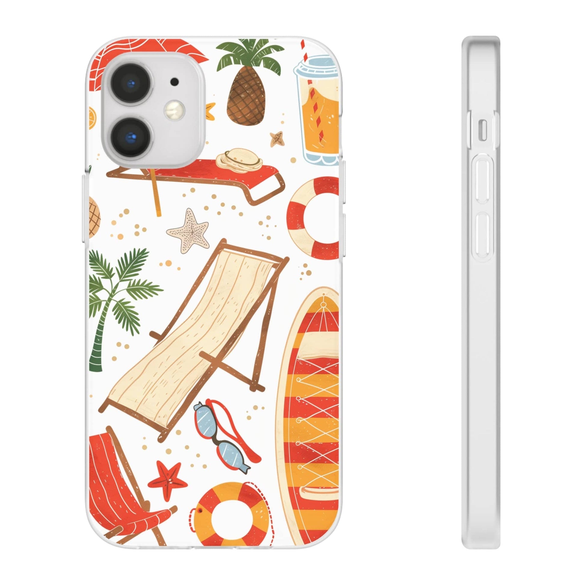 Printify Phone Case Clip Art Summer 4 Vibes Flexi Cases