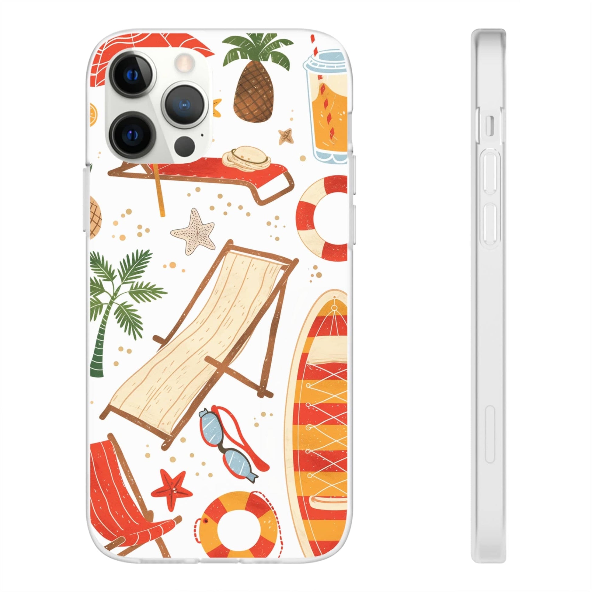 Printify Phone Case Clip Art Summer 4 Vibes Flexi Cases