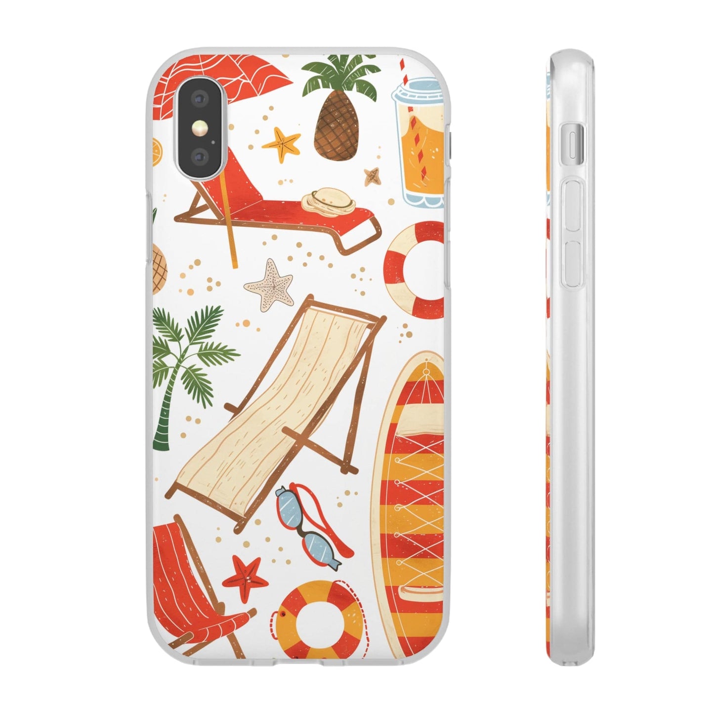 Printify Phone Case Clip Art Summer 4 Vibes Flexi Cases