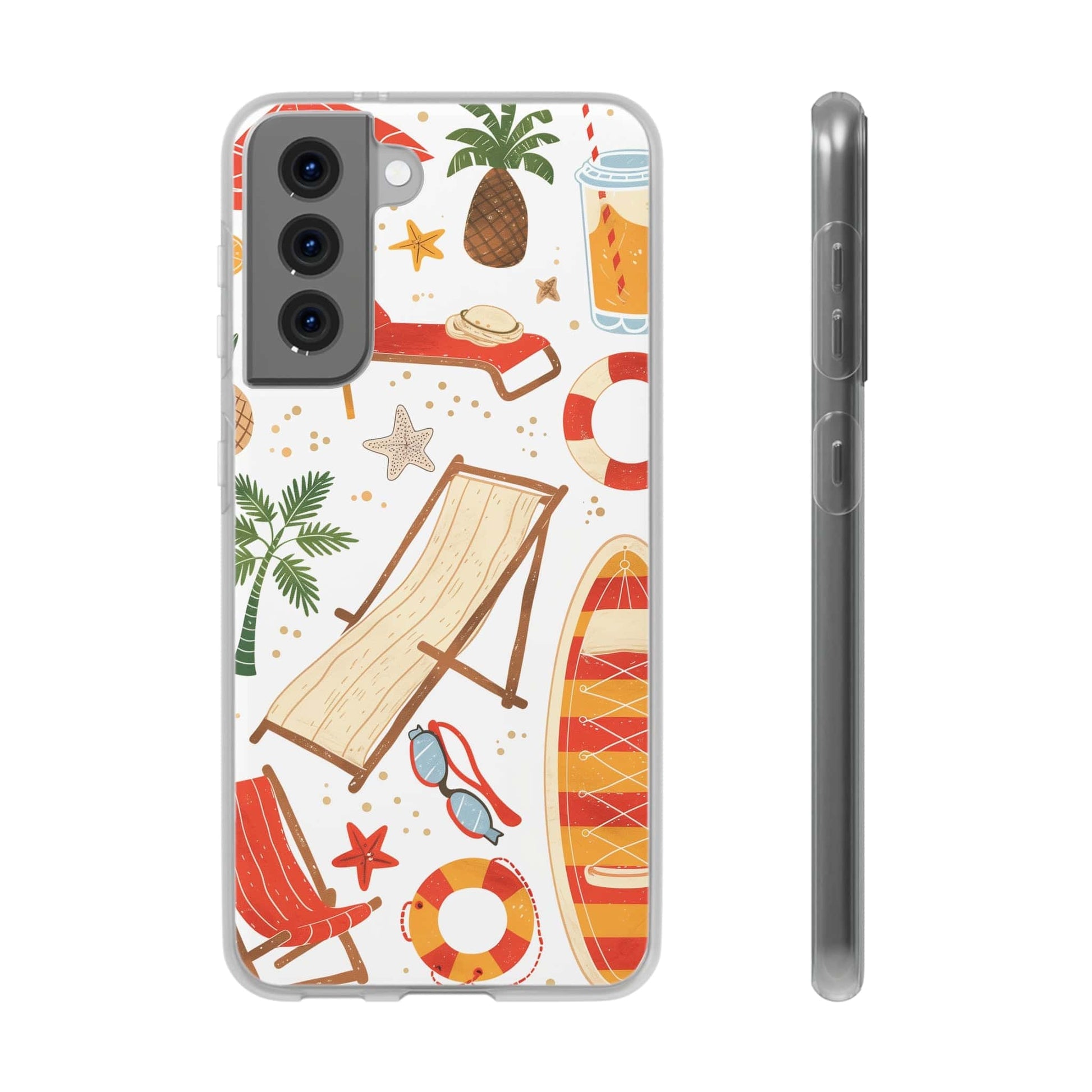 Printify Phone Case Clip Art Summer 4 Vibes Flexi Cases