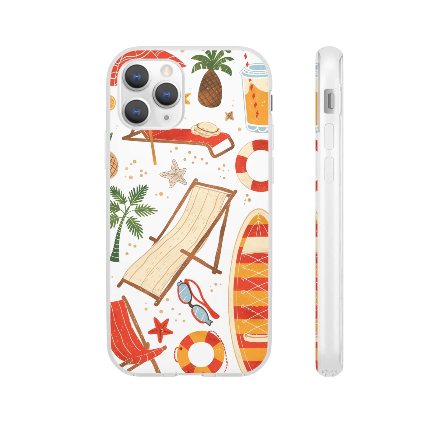 Printify Phone Case Clip Art Summer 4 Vibes Flexi Cases