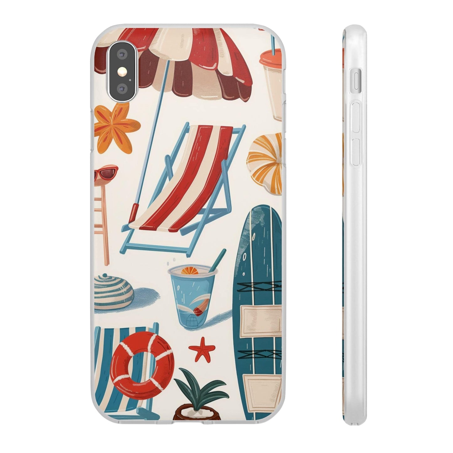 Printify Phone Case Clip Art Summer Vibes 2 Flexi Cases