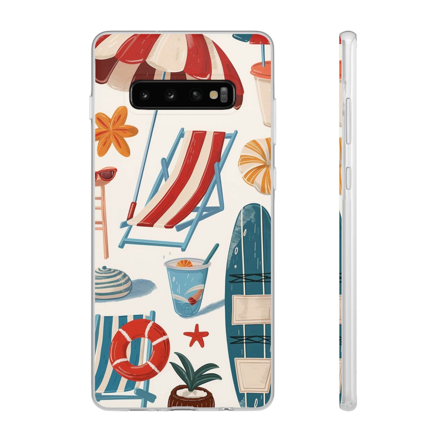 Printify Phone Case Clip Art Summer Vibes 2 Flexi Cases