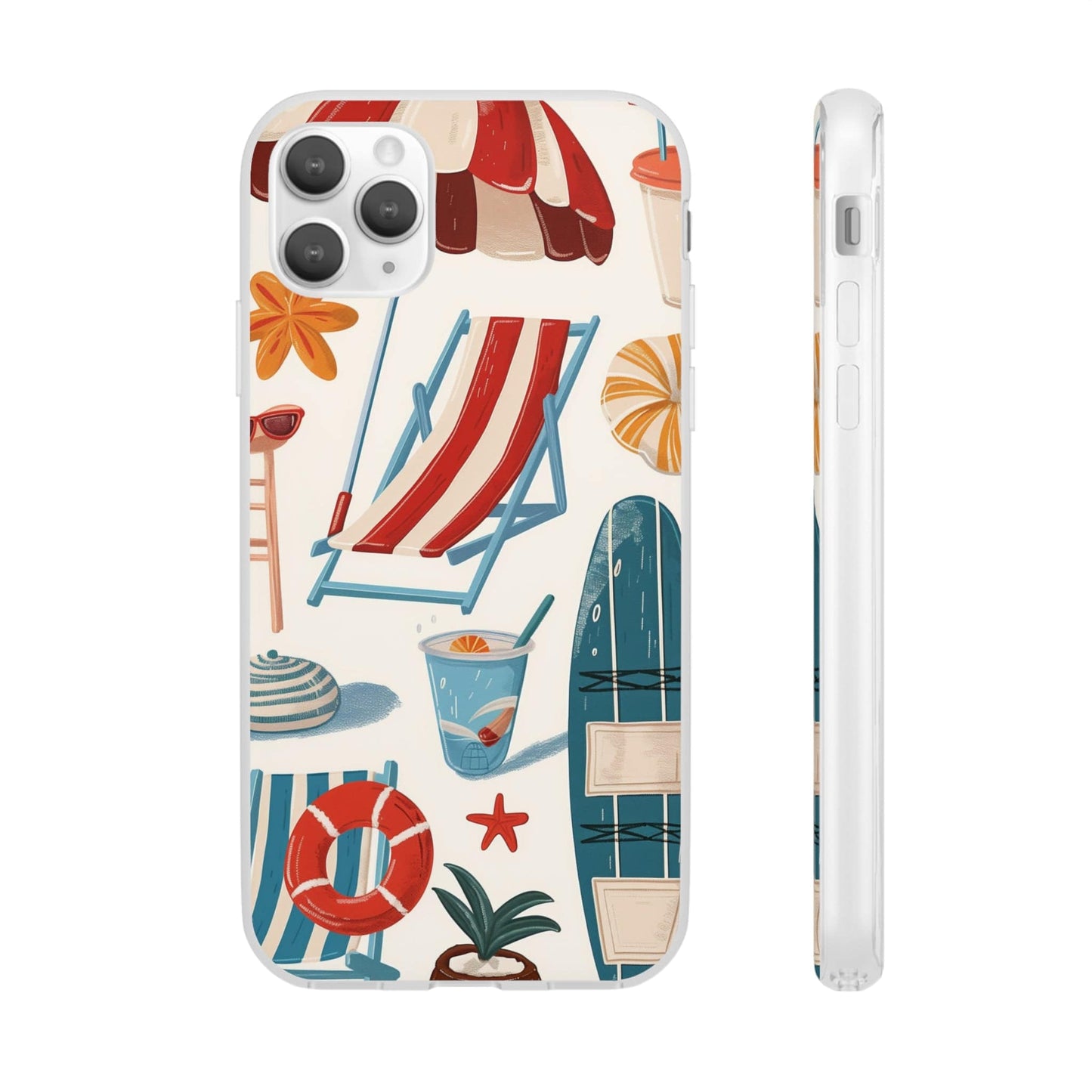 Printify Phone Case Clip Art Summer Vibes 2 Flexi Cases