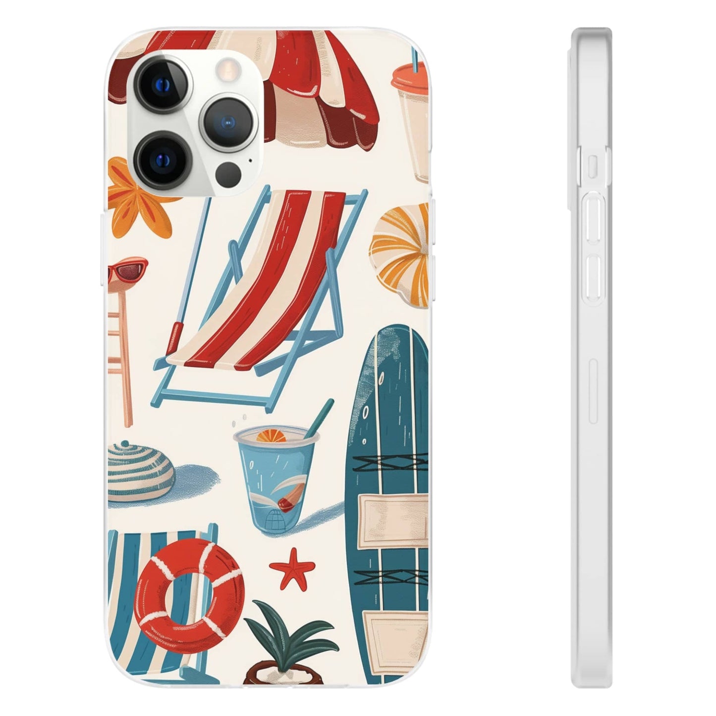 Printify Phone Case Clip Art Summer Vibes 2 Flexi Cases