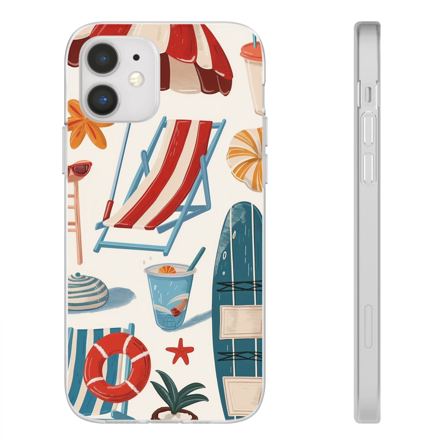 Printify Phone Case Clip Art Summer Vibes 2 Flexi Cases