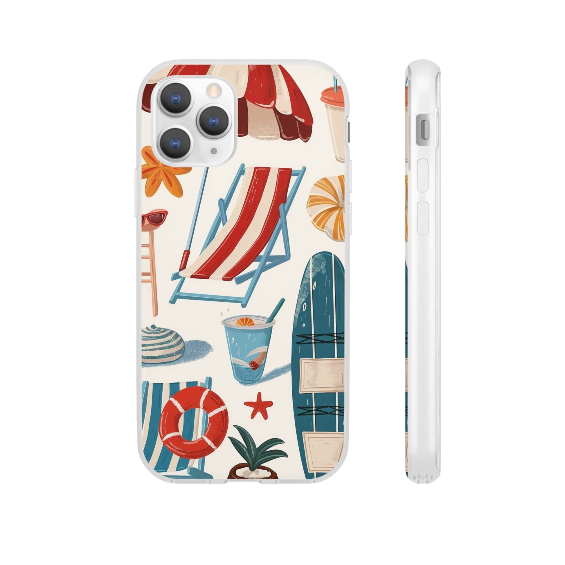 Printify Phone Case Clip Art Summer Vibes 2 Flexi Cases