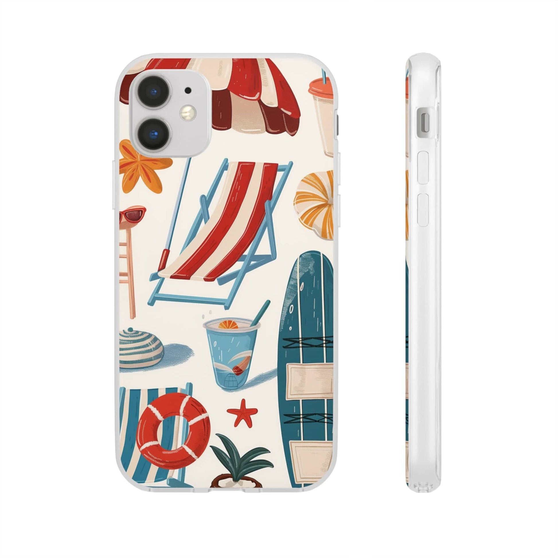 Printify Phone Case Clip Art Summer Vibes 2 Flexi Cases