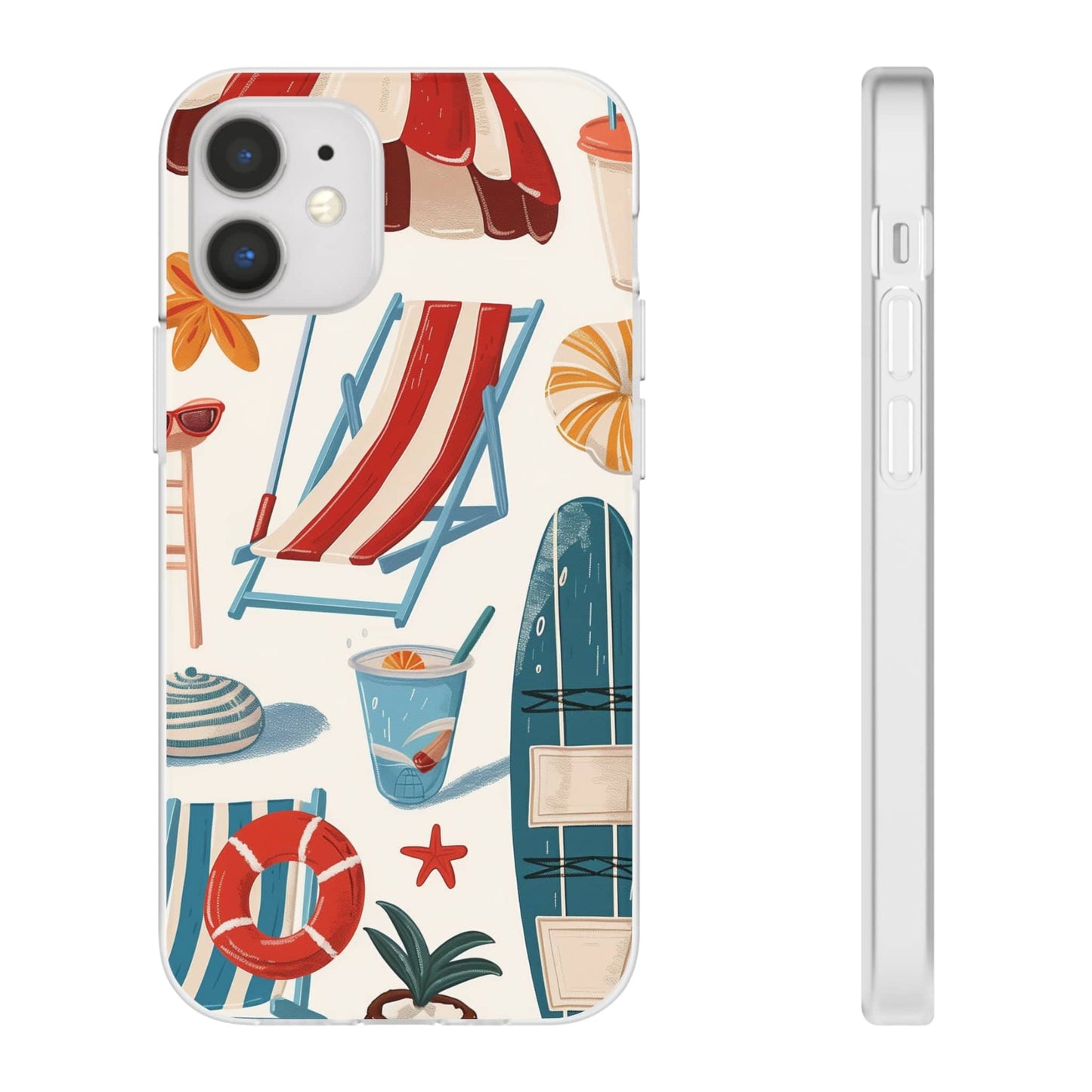 Printify Phone Case Clip Art Summer Vibes 2 Flexi Cases