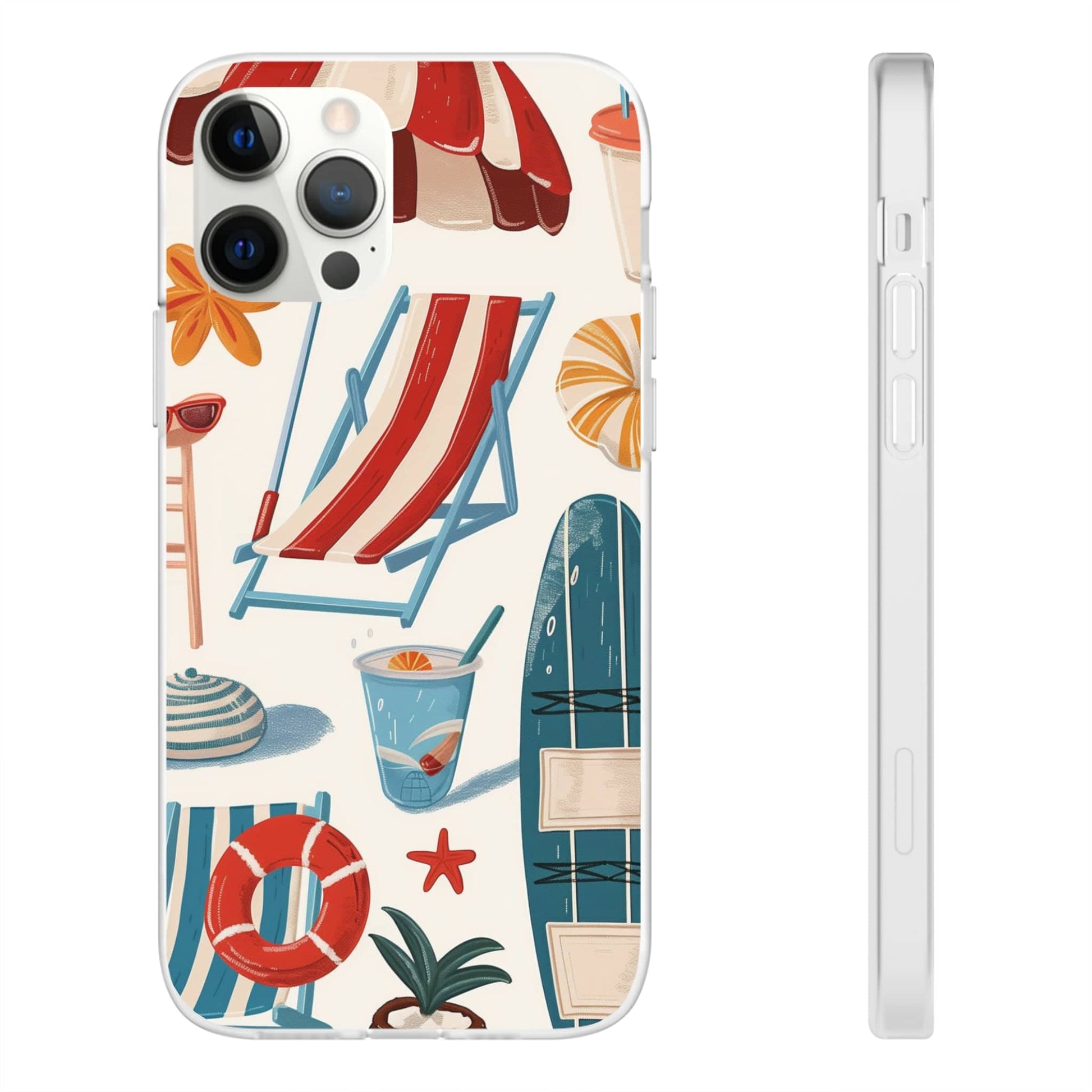 Printify Phone Case Clip Art Summer Vibes 2 Flexi Cases