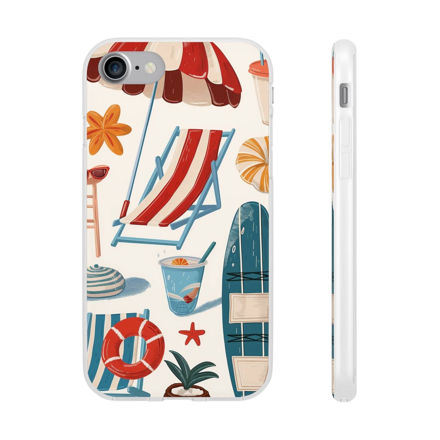 Printify Phone Case Clip Art Summer Vibes 2 Flexi Cases