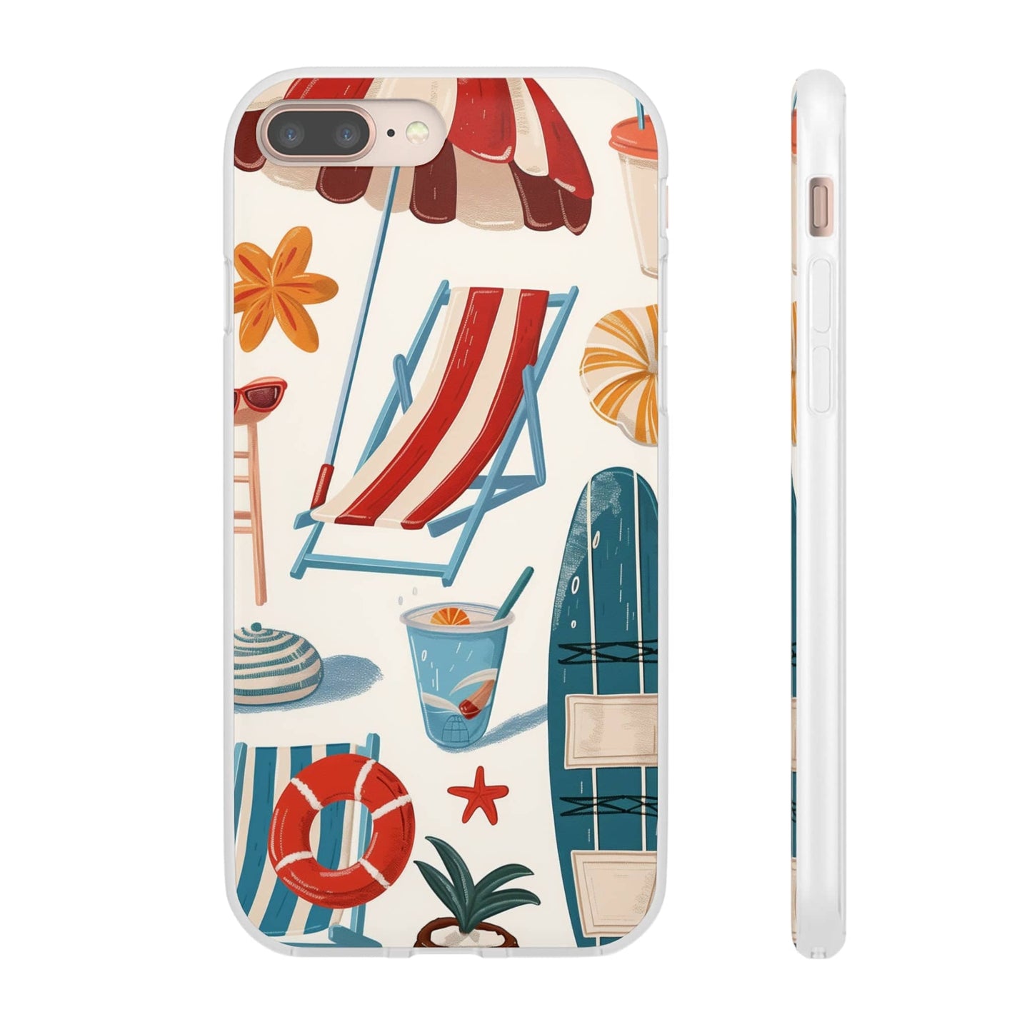 Printify Phone Case Clip Art Summer Vibes 2 Flexi Cases