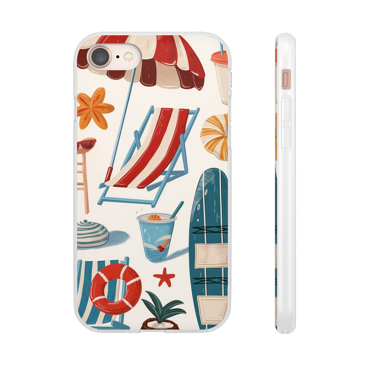 Printify Phone Case Clip Art Summer Vibes 2 Flexi Cases