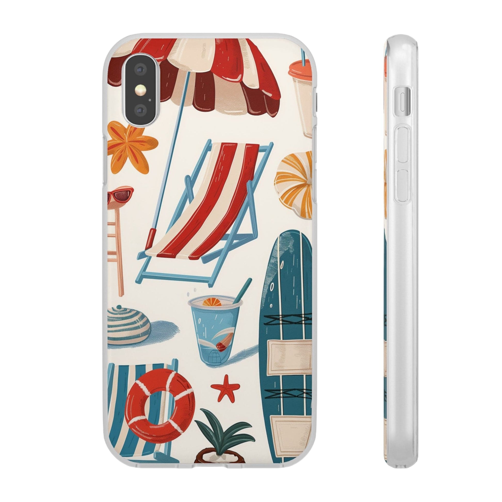 Printify Phone Case Clip Art Summer Vibes 2 Flexi Cases