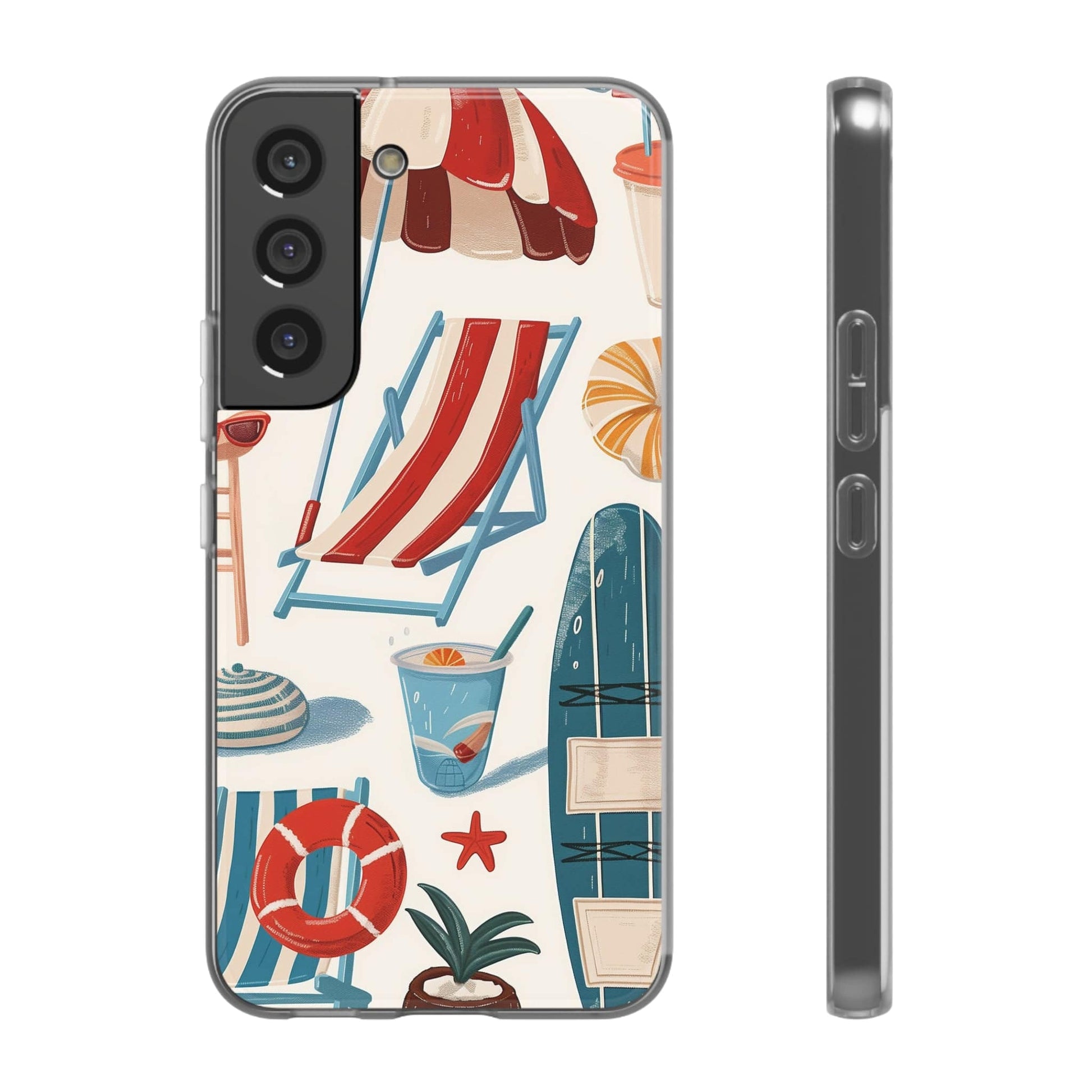 Printify Phone Case Clip Art Summer Vibes 2 Flexi Cases