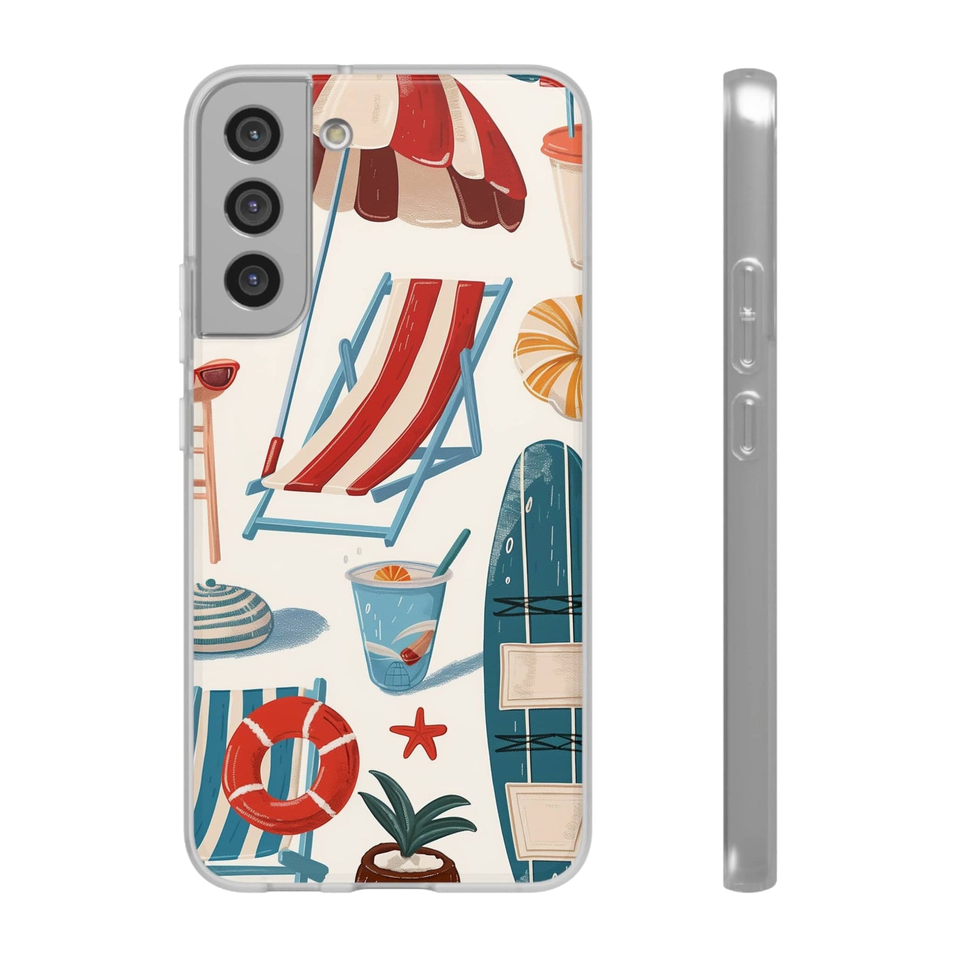 Printify Phone Case Clip Art Summer Vibes 2 Flexi Cases