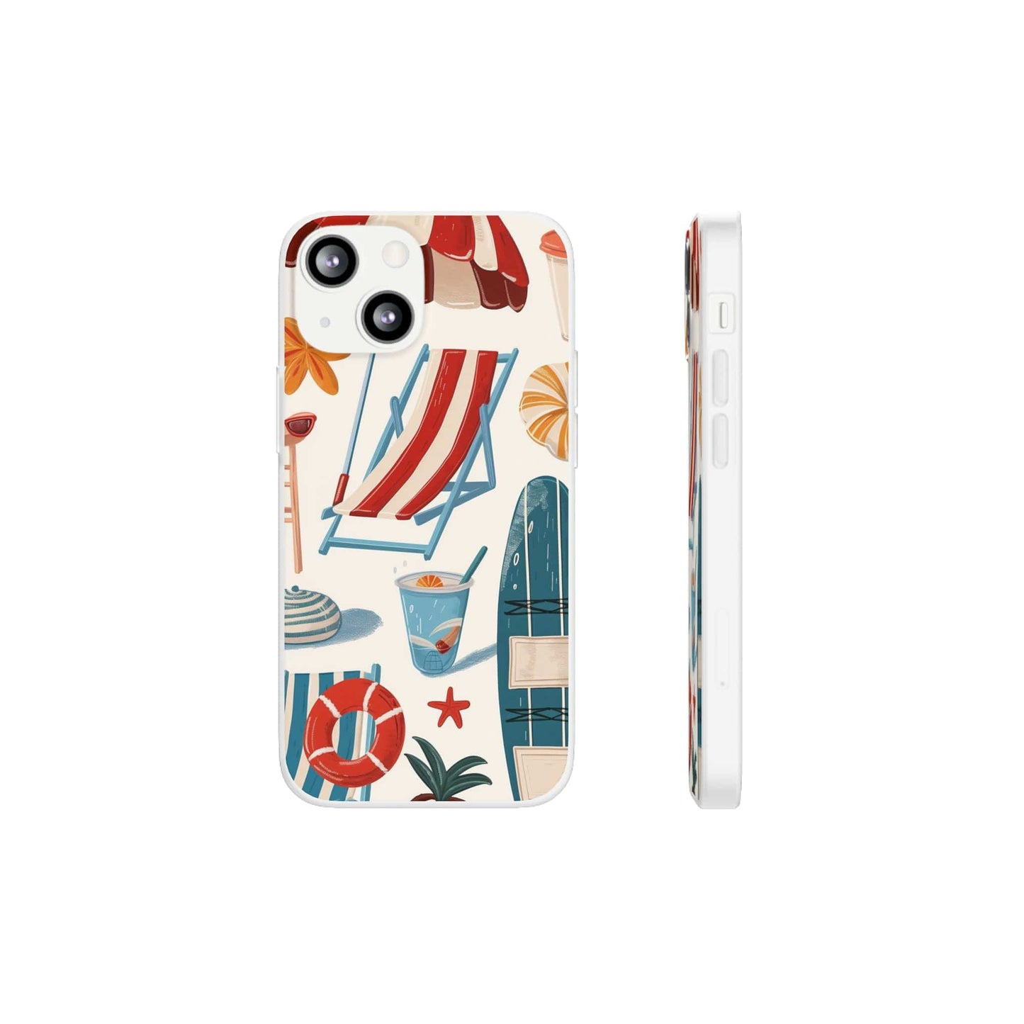 Printify Phone Case Clip Art Summer Vibes 2 Flexi Cases