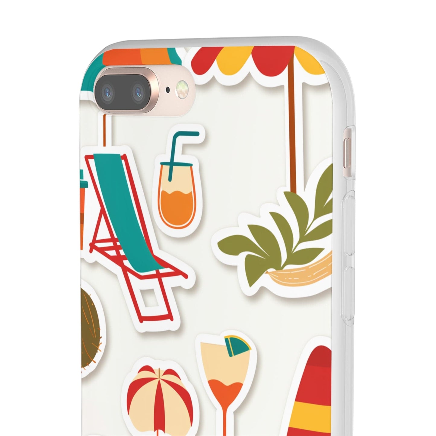 Printify Phone Case Clip Art Summer Vibes 3 Flexi Cases