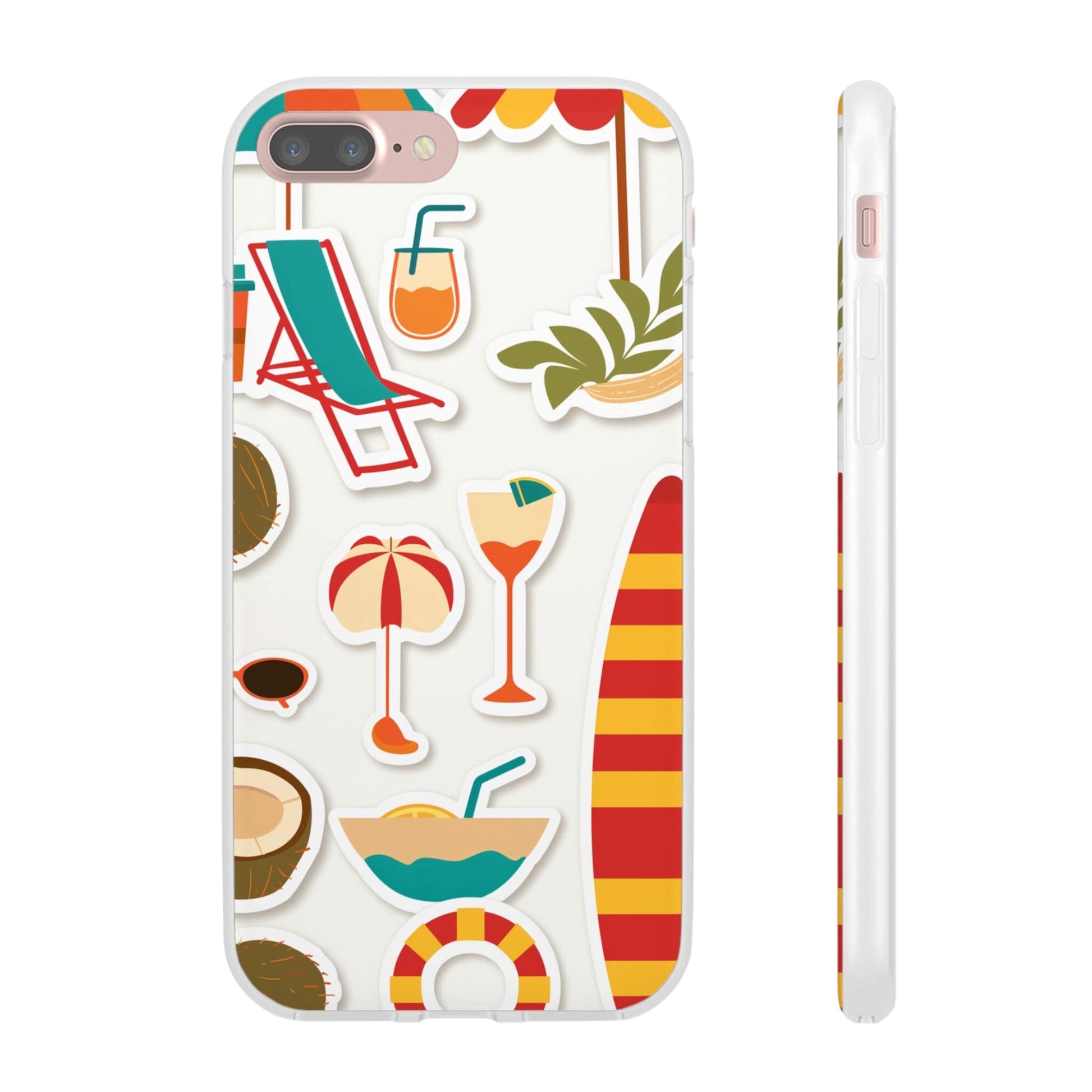 Printify Phone Case Clip Art Summer Vibes 3 Flexi Cases