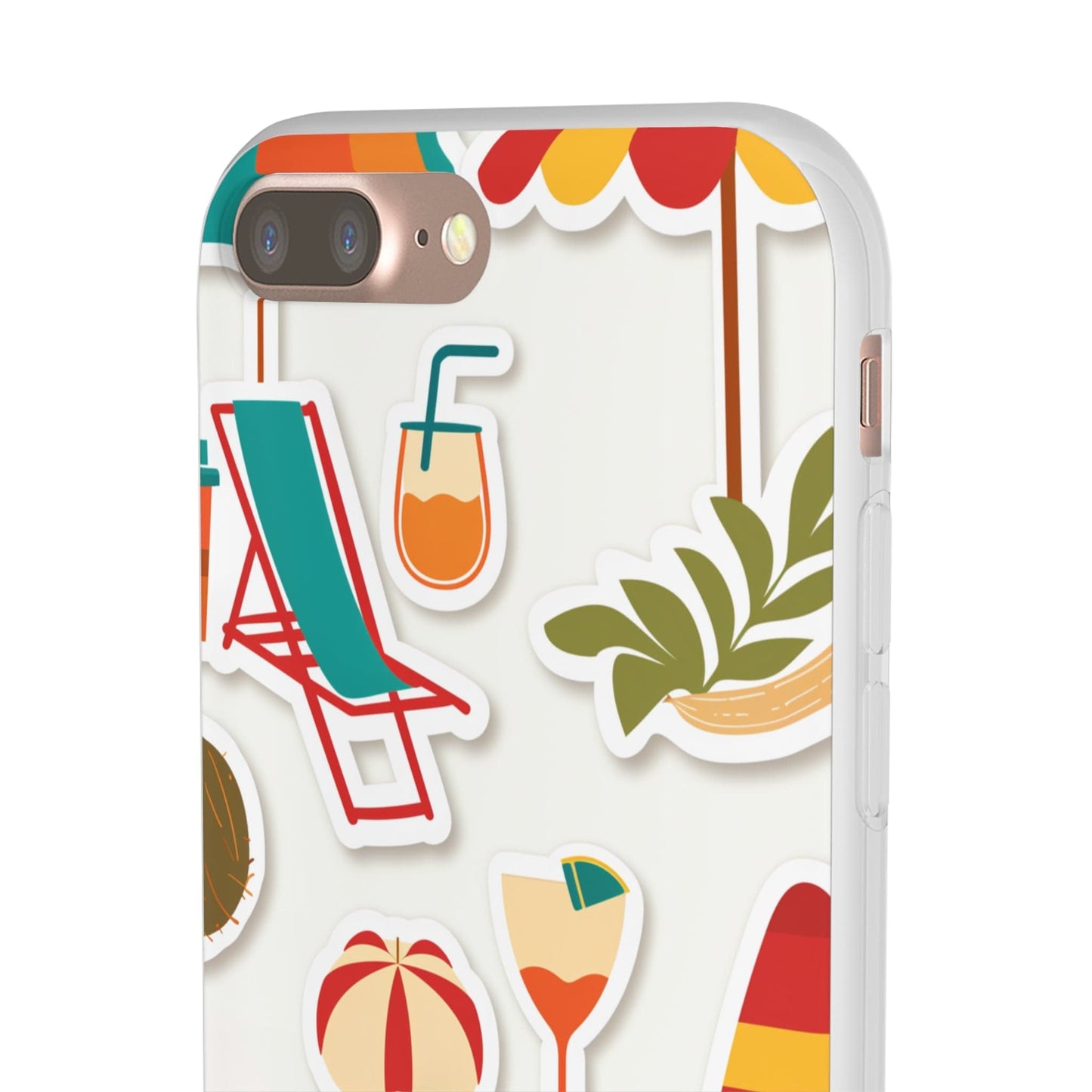 Printify Phone Case Clip Art Summer Vibes 3 Flexi Cases