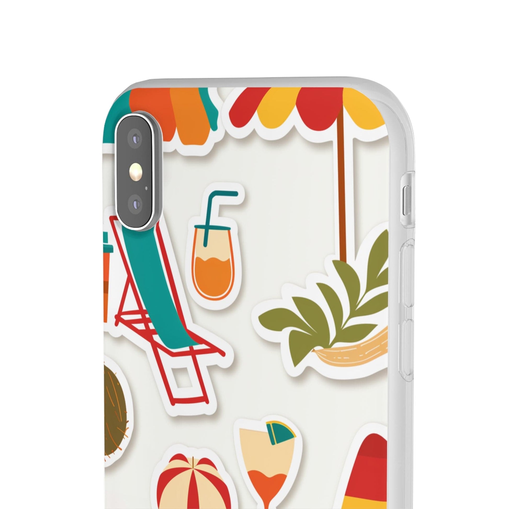 Printify Phone Case Clip Art Summer Vibes 3 Flexi Cases