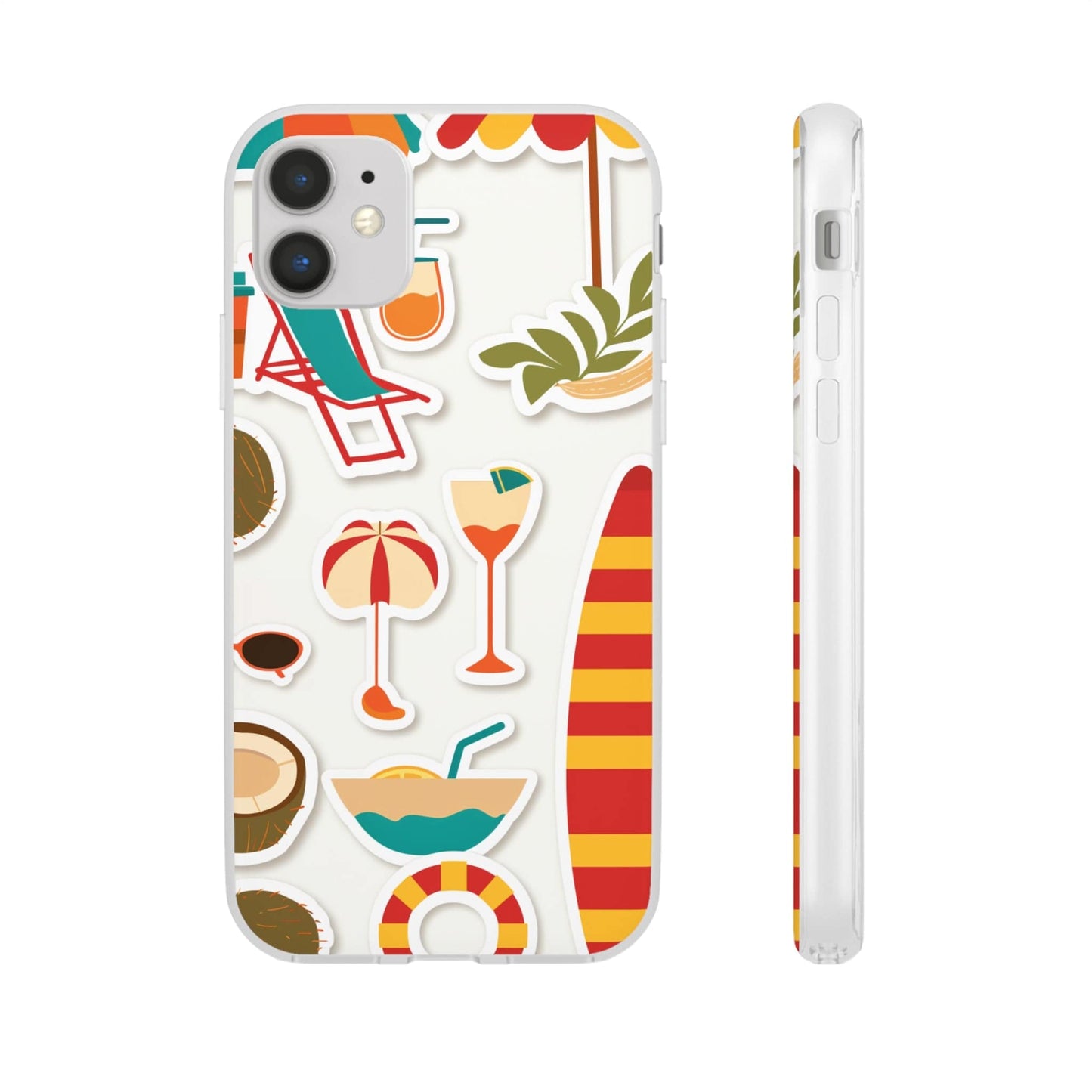 Printify Phone Case Clip Art Summer Vibes 3 Flexi Cases